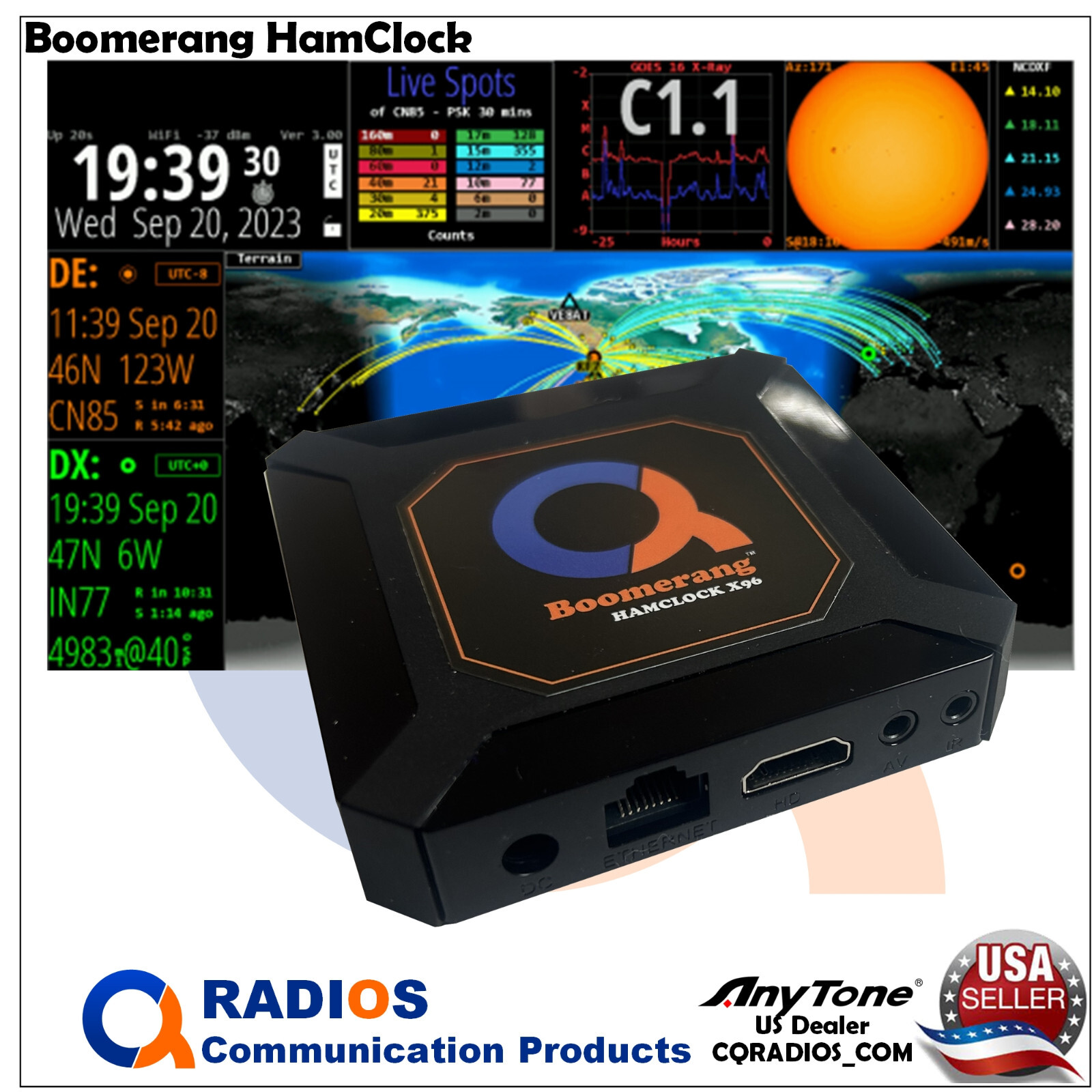 Boomerang HamClock HCX96 Amateur Radio Clock