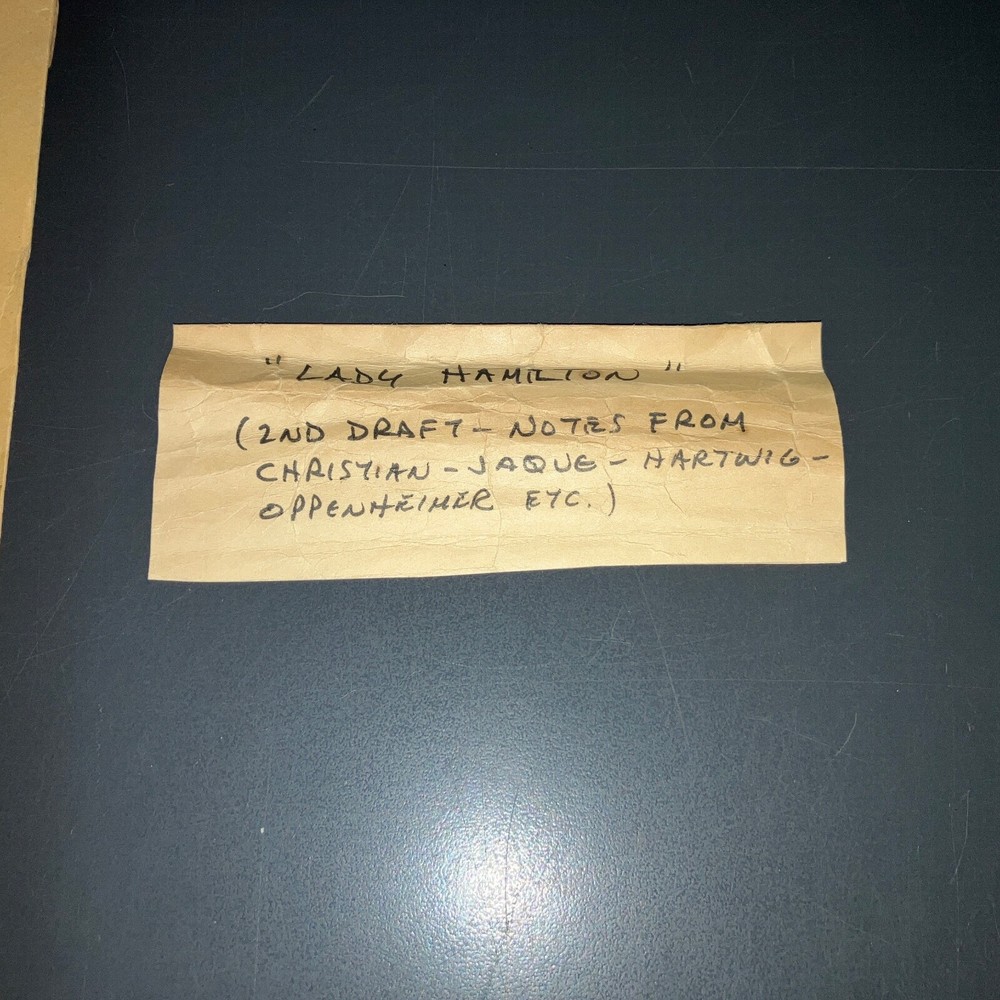 Original 1968 Emma Hamilton Movie Script 2nd Draft Historical Drama Notes COA