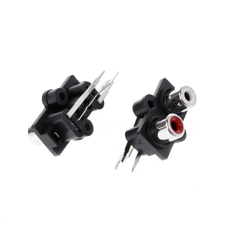 5x Panel PCB Mount 2 Way RCA Female Jack Audio Connector Socket Stereo