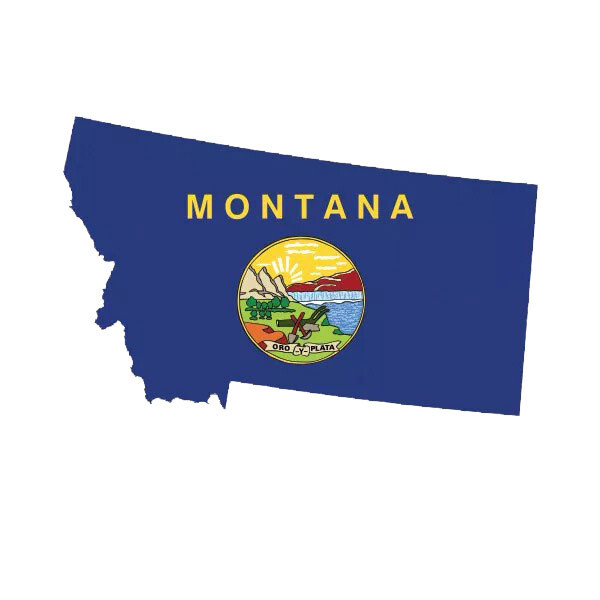Montana State Shaped Flag Sticker Decal