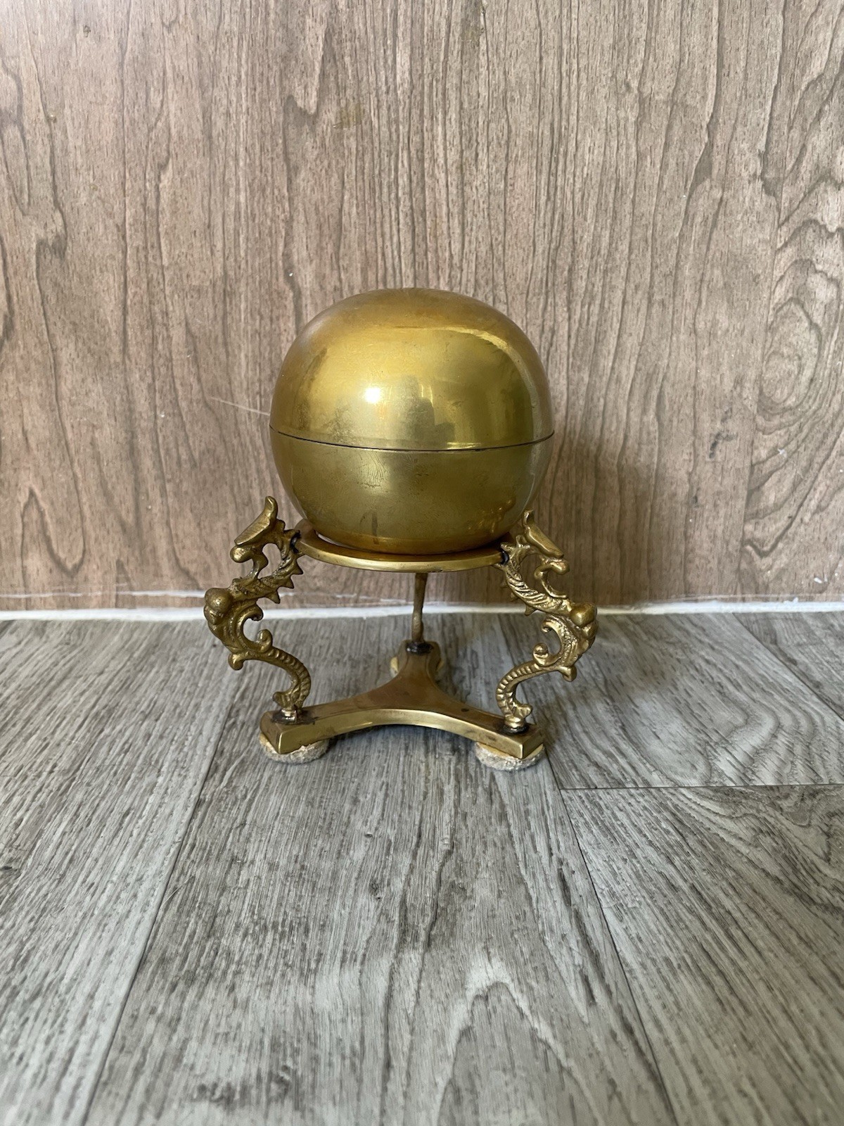 Vintage Decorative Solid Brass Inkwell
