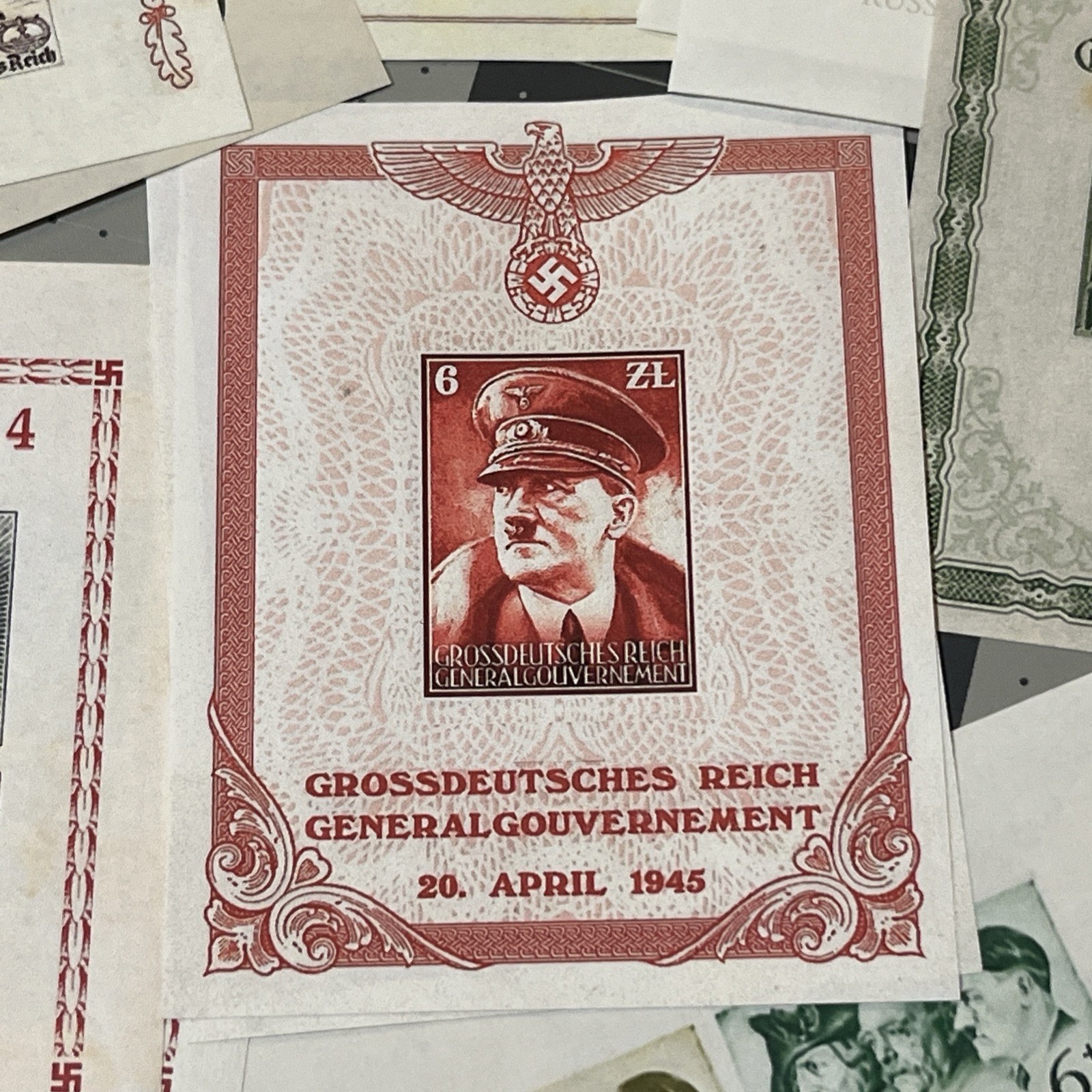 X5 Nazi Germany Souvenir Sheet Stamps Third Reich WWII WW2 Military