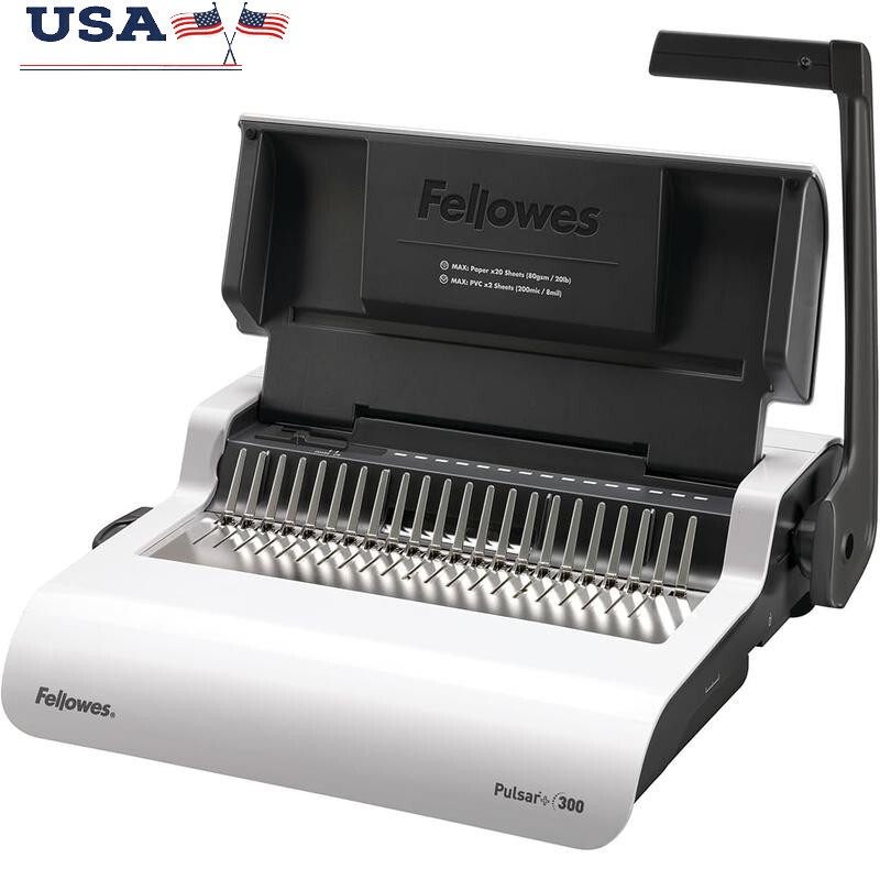 Binding Machine Comb Punch Manual Up to 20 Sheets Binds 300 Sheets Edge Guide US