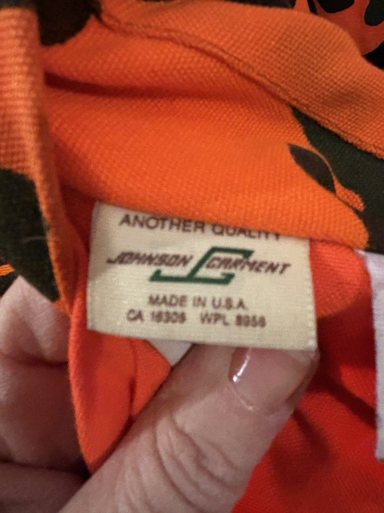 Johnson Garment Camouflage Hunting Jacket Size Medium