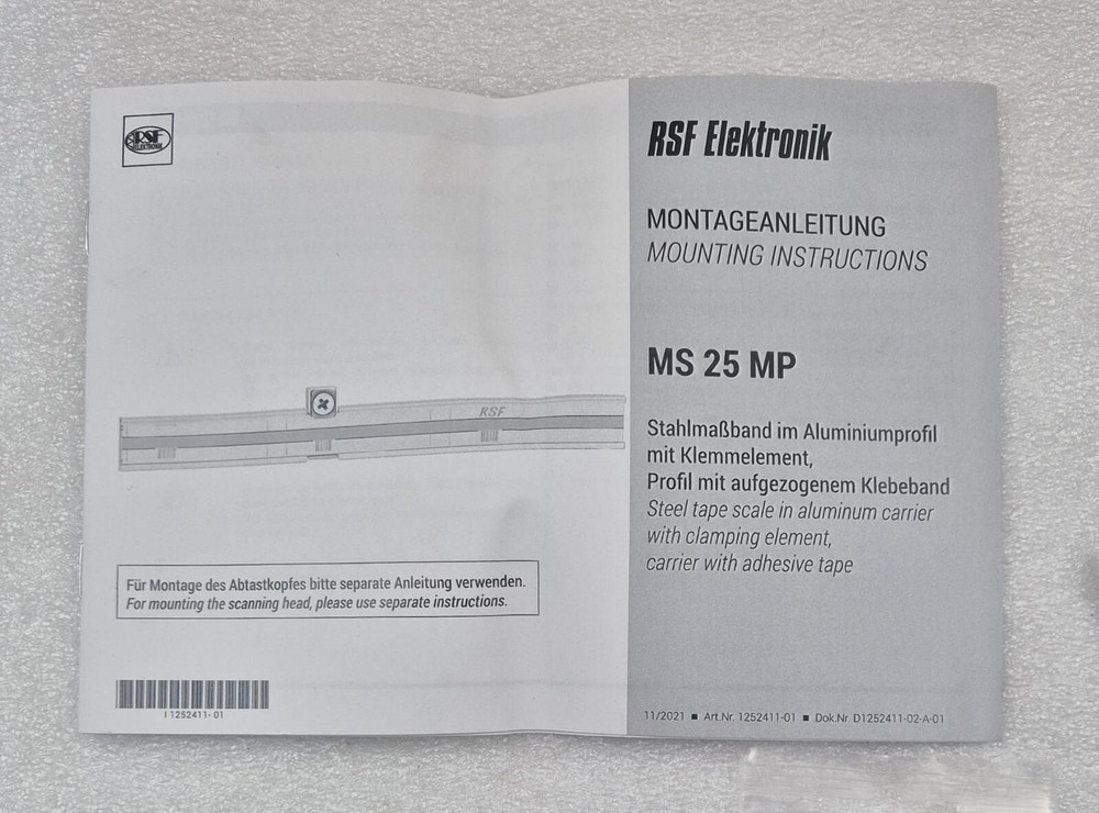 NEW - RSF Elektronik MS 2x.xS MP 1815mm 6V Linear Encoder Scale Actuator Stage