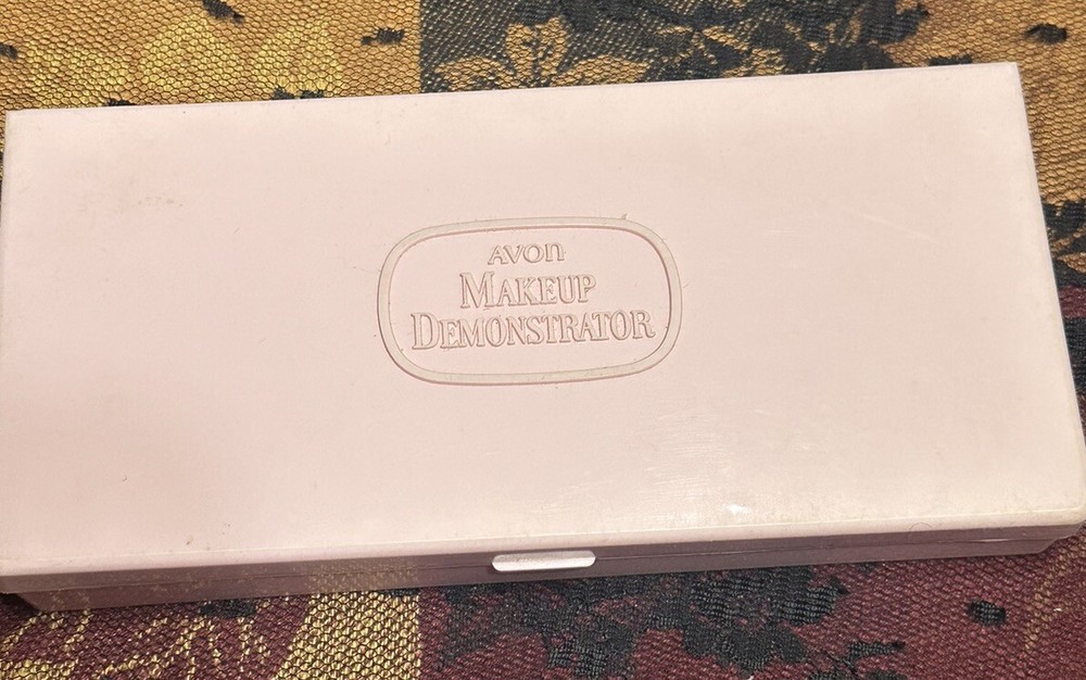 Vintage Avon Makeup Foundation Demonstrator Pink Plastic Box Samples