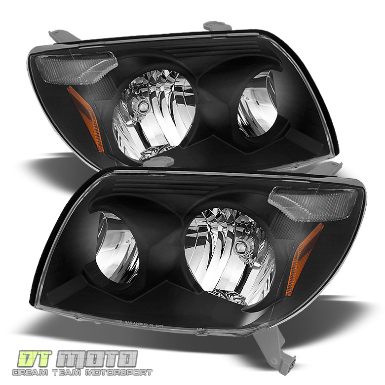 For Black 2003 2004 2005 Toyota 4Runner 4-Runner Headlights Headlamps Left+Right