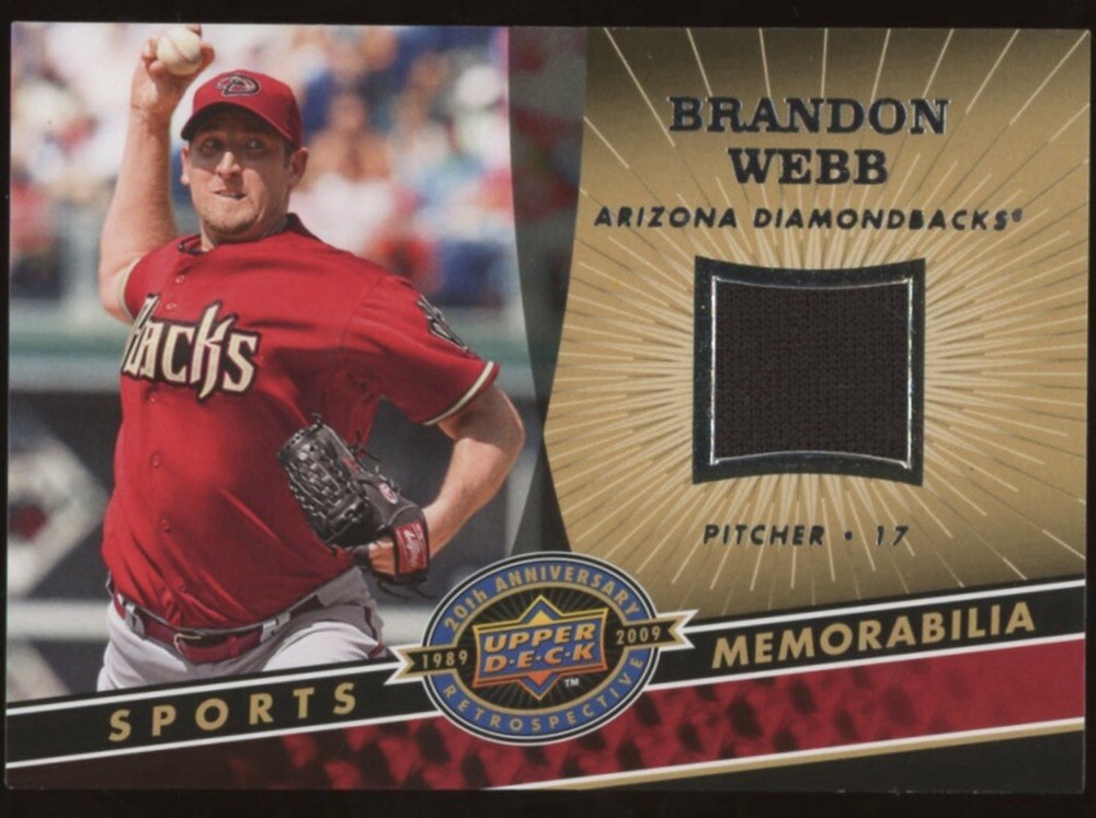 2009 UPPER DECK 20TH ANNIVERSARY MEMORABILIA #MLB-BW BRANDON WEBB DIAMONDBACKS