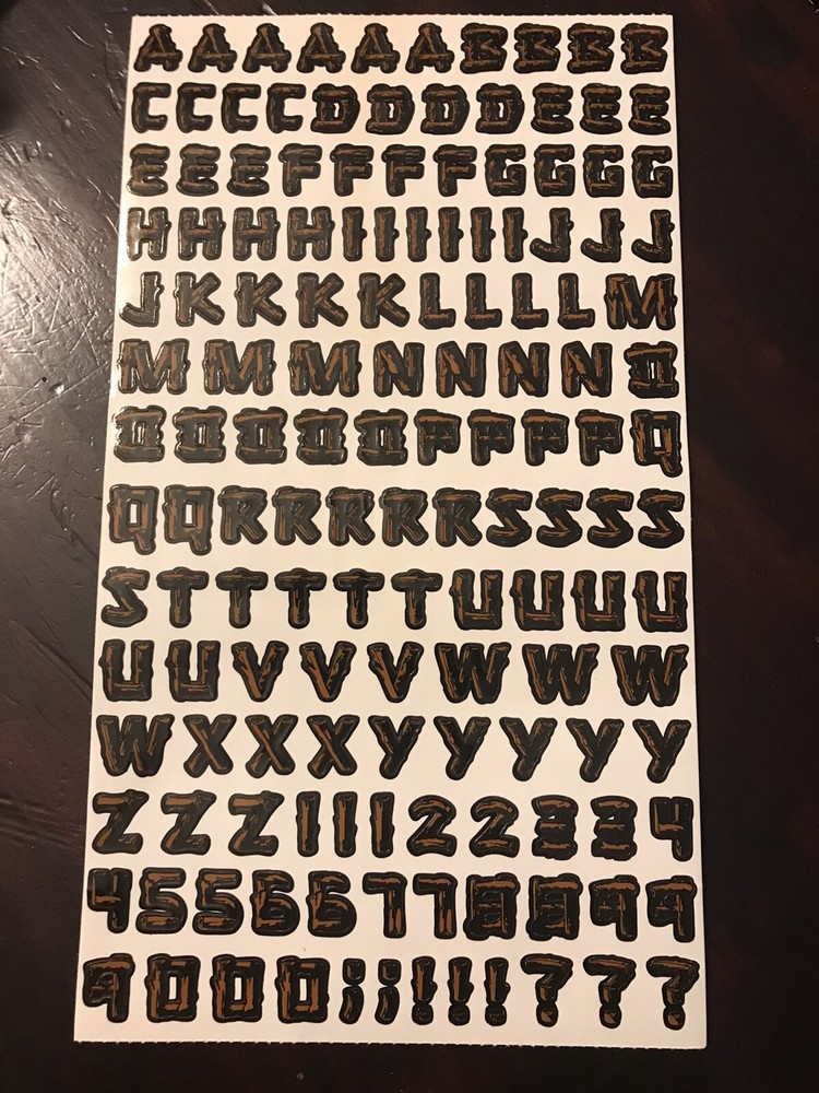 Rustic Mini Letter Stickers 3 sheets per