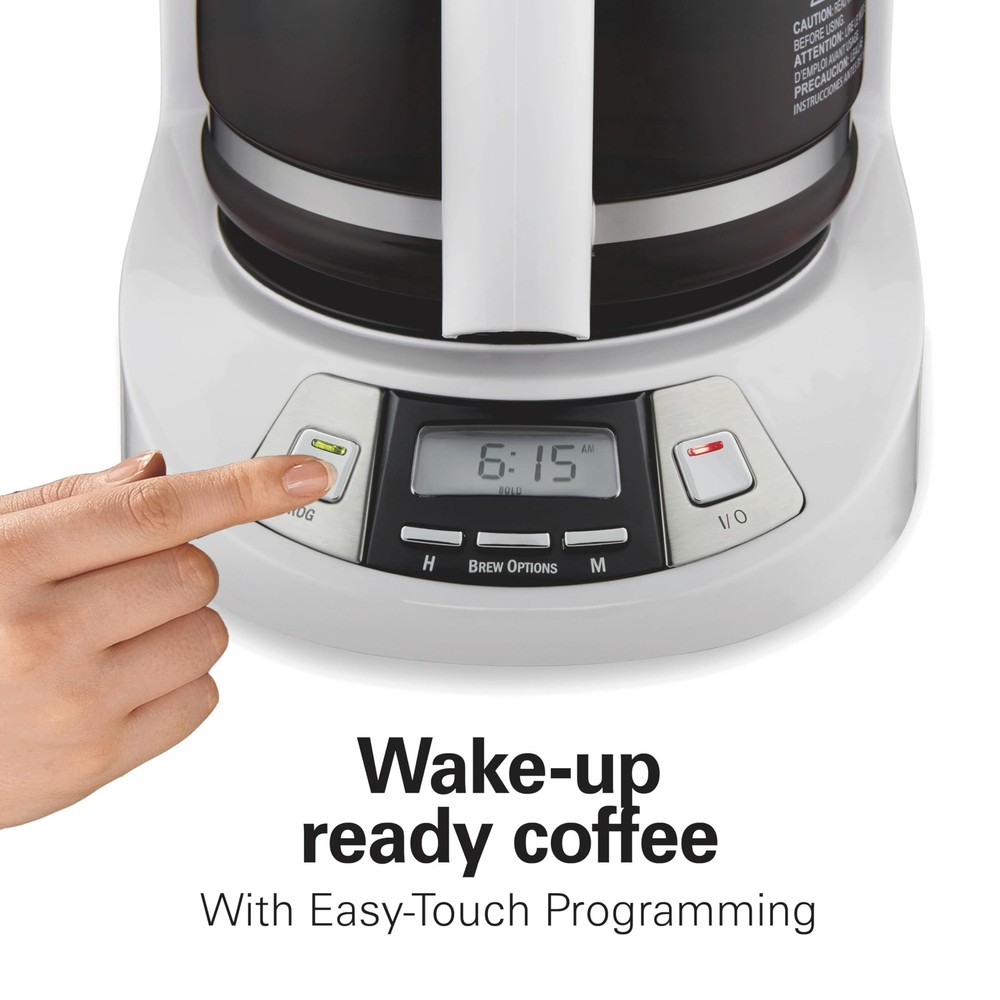 12 Cup Programmable Drip Coffee Maker Machine, Regular & Bold Brew Options, A...