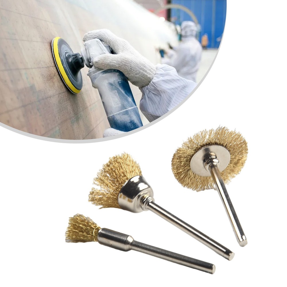 3PCS Rotary Drill Wire Wheel Cup Brush Drill Set Rust Paint Remover Tool 3 Type