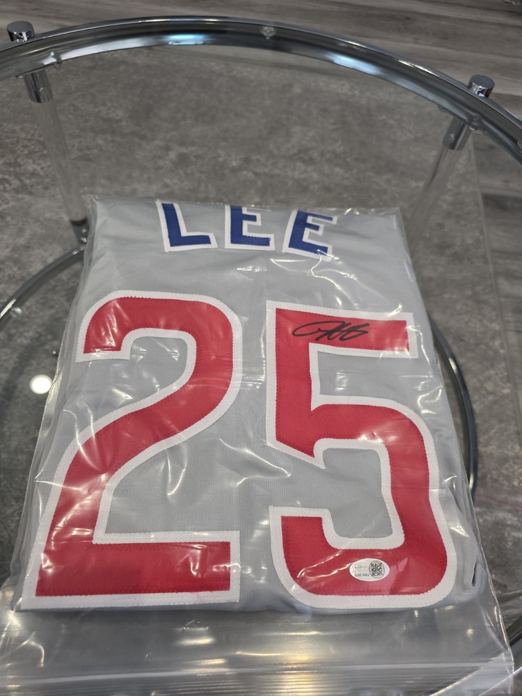 Derek Lee Autographed/Signed Jersey JSA Sticker Grey Custom Jersey