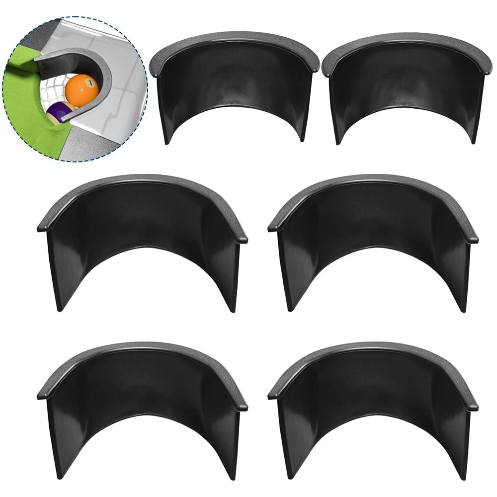 Pool Table Pocket Liners 6 Pc Billiards Liners Replacements 4 Corner 2 Side P...