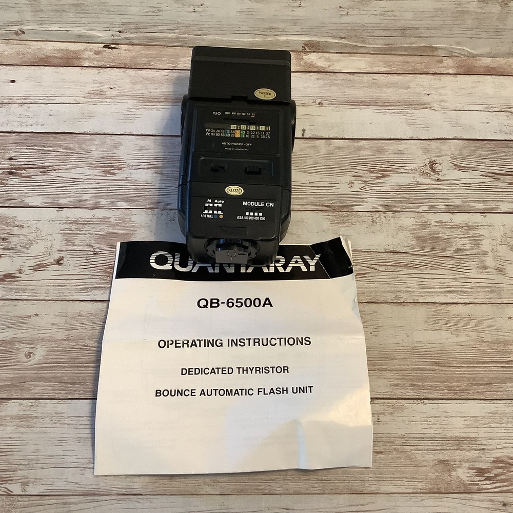 Quantaray Camera Flash Model QB-6500A Shoe Mount Manual