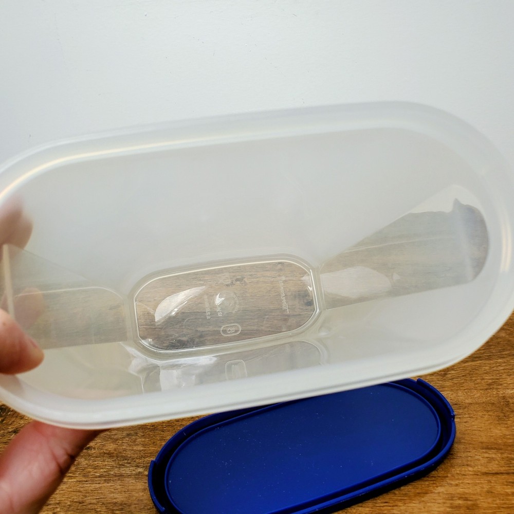 Tupperware Modular Mates Oval #5 12¼ Cup Storage Container Blue Lid #1615