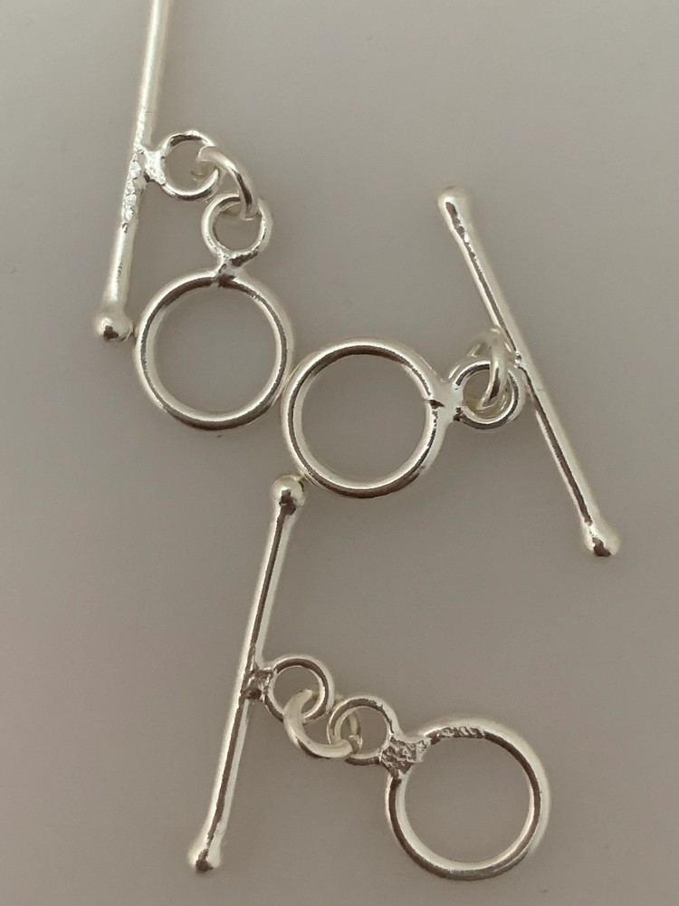 925 Sterling Silver Tiny Plain Toggles (9mm) - 4 Sets Per Pack