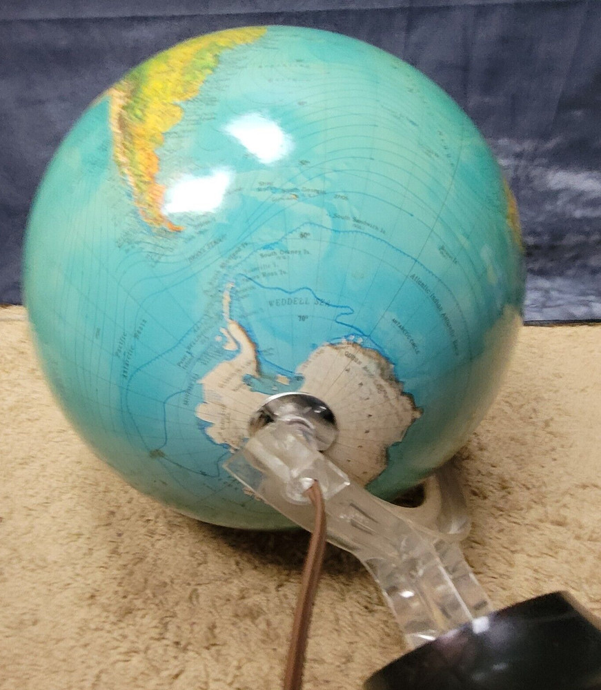 Vintage 80's Earth Globe Scan Lighted lliuminated World