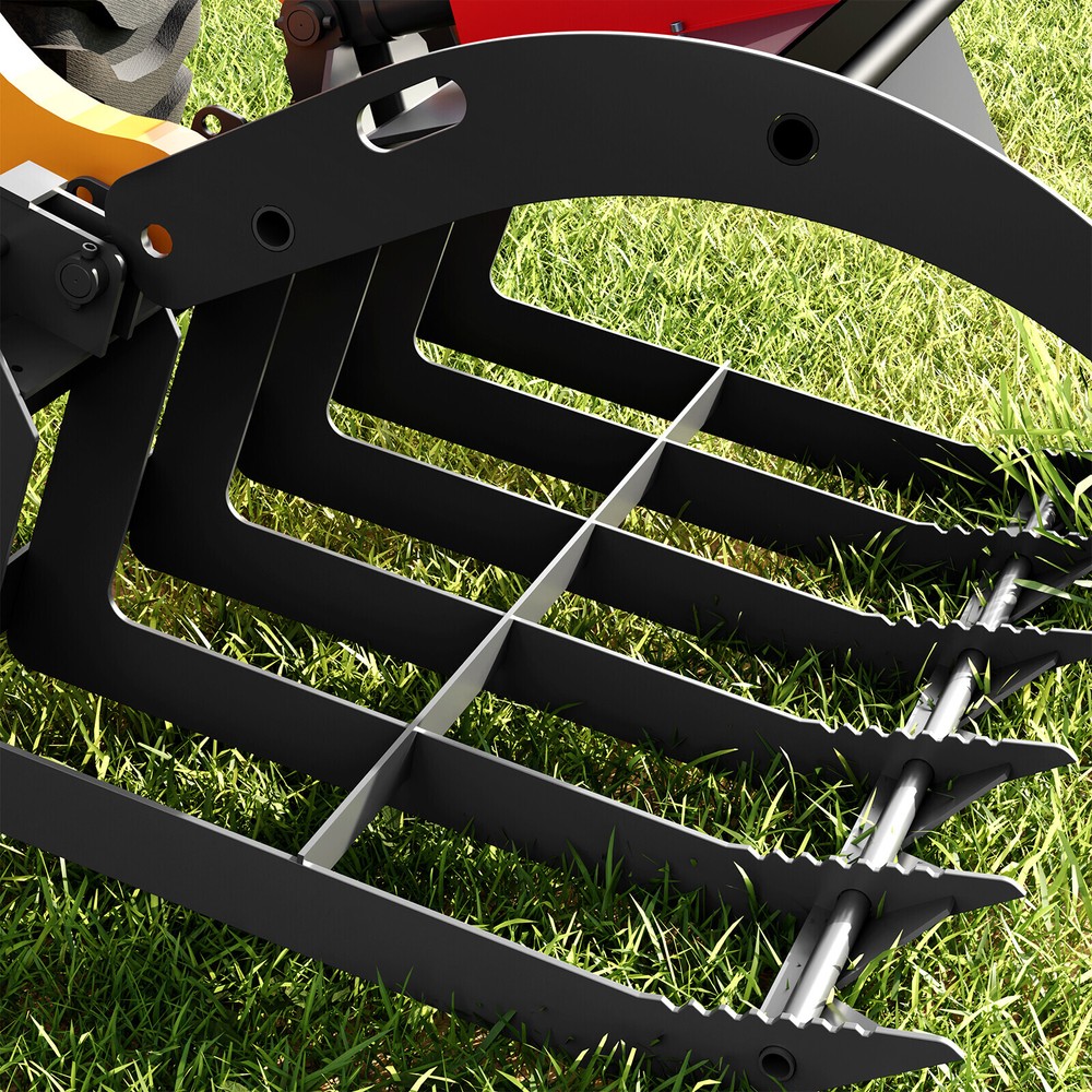 Tractor Skid Steer Attachment - 48" Root Rake Grapple Bucket - Free Ship