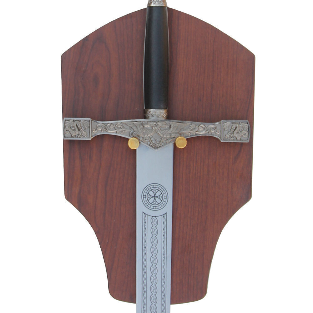 Wood Grain Wall Display Plaque | Beautiful CherryRed Medieval Sword Knife Holder