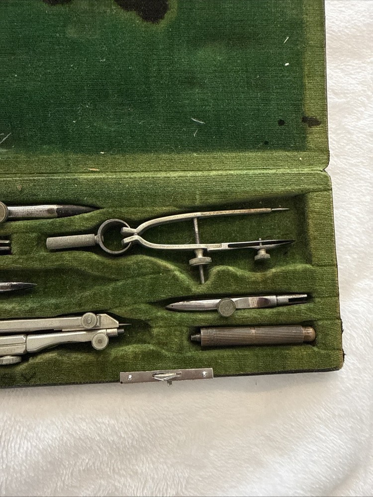 Vintage Pilot Drawing Instruments Drafting Compass Set in Case
