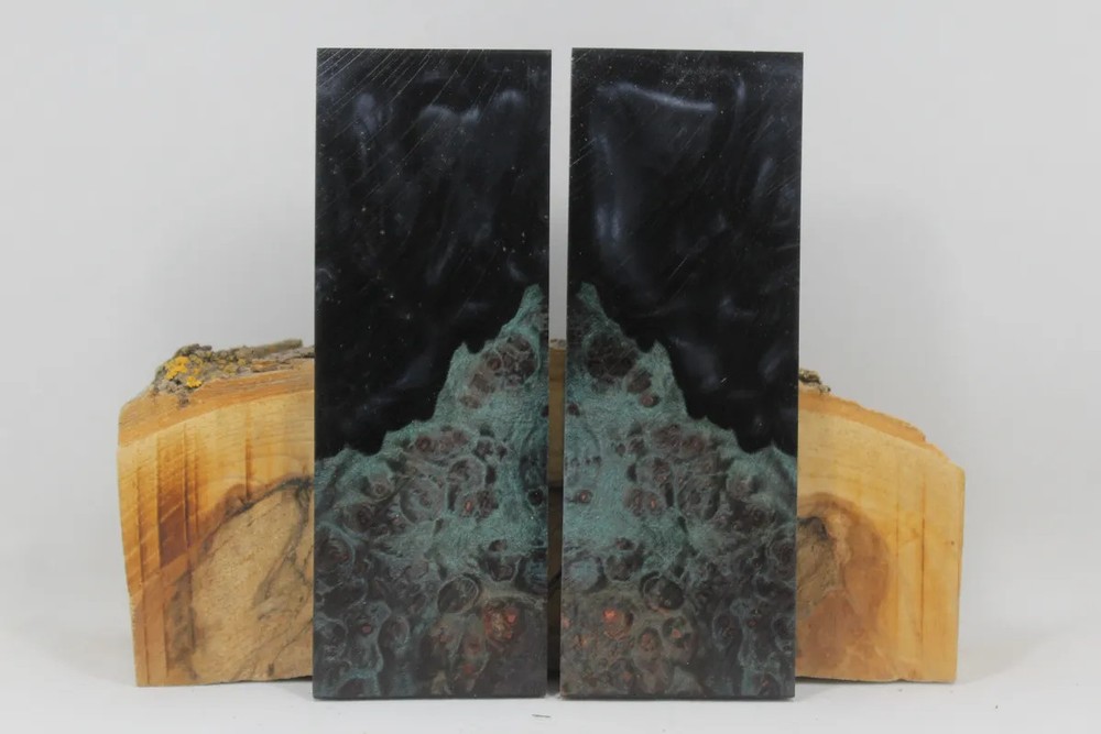 HYBRID STABILIZED DYED MAPLE ONYX CUSTOM COMPOSITE KNIFE HANDLE MATERIAL (8228)