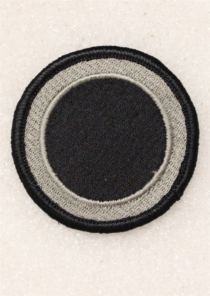 Army Patch: I Corps - black/gray, merrowed edge w/hook & loop back
