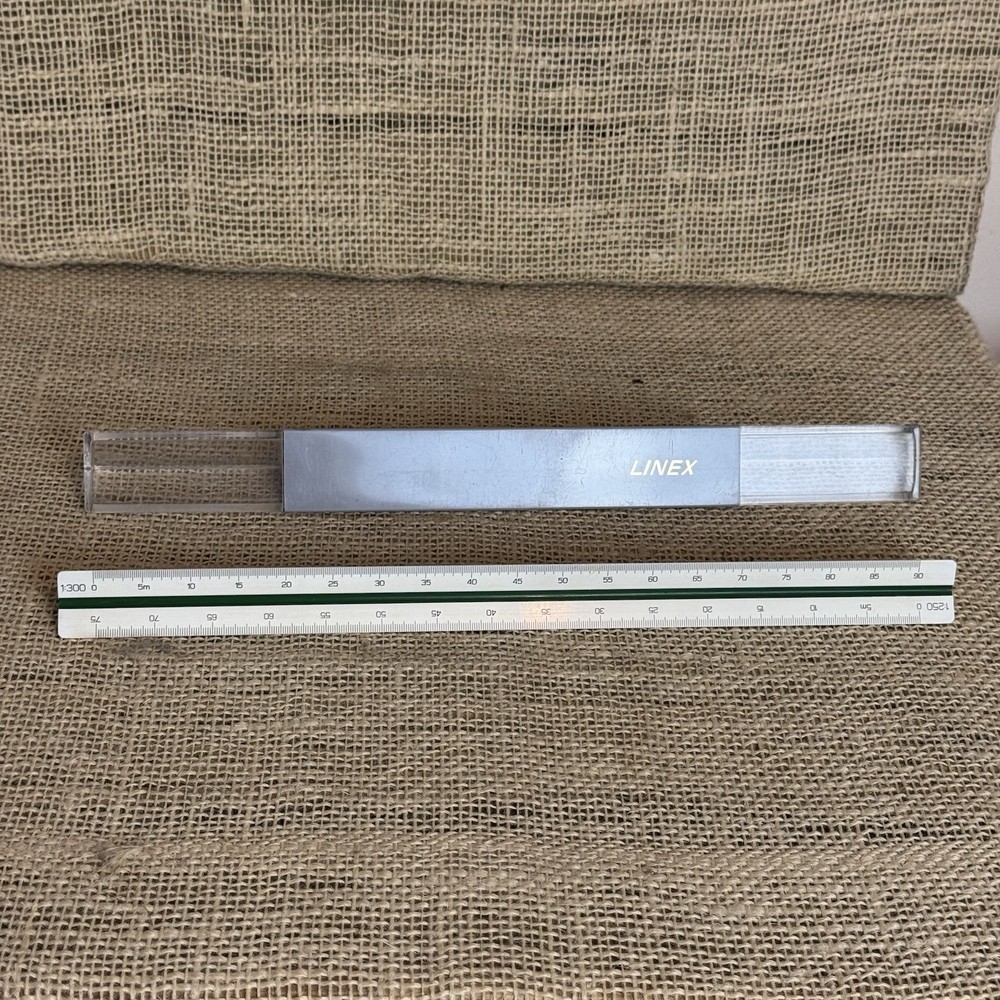 Linex 302 Triangular Graphics Engineering Drawing ruler in original case