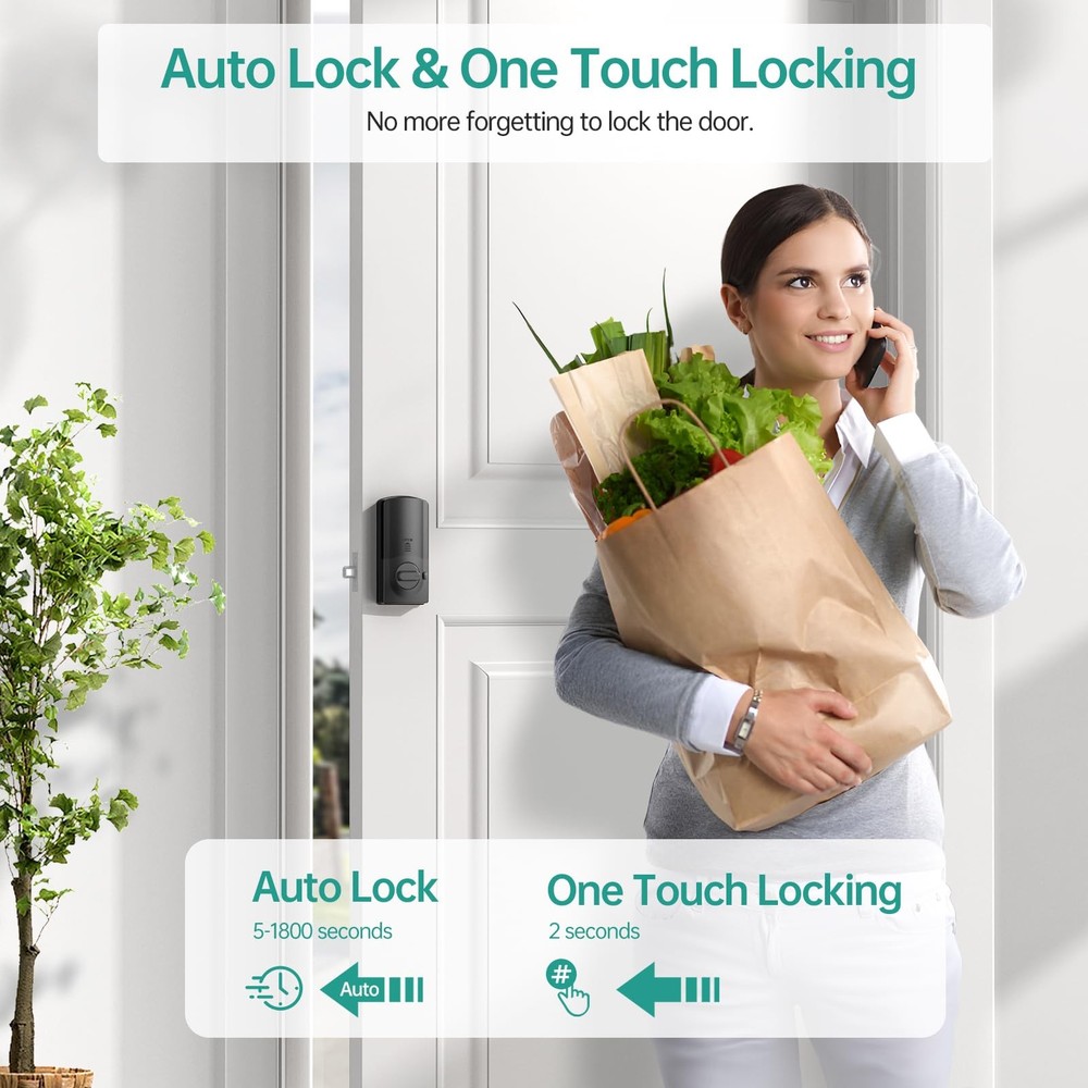 Hornbill Smart Front Door Lock: Silver Fingerprint Electronic Digital