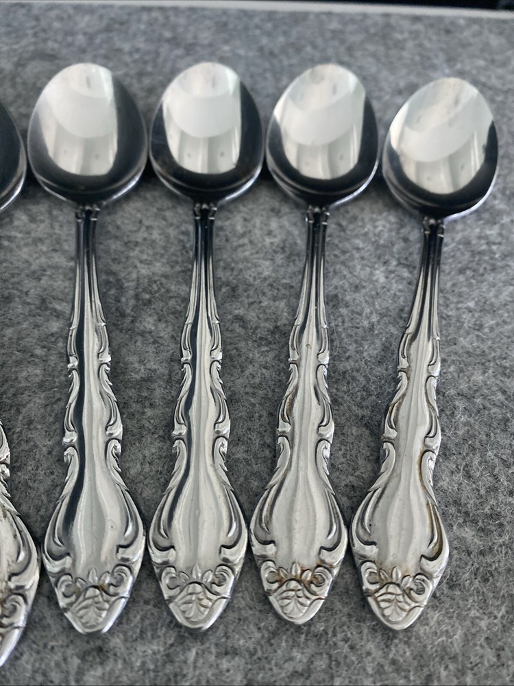 5 TOWLE/SUPREME CUTLERY STAINLESS FLATWARE, "PIERRE" PATTERN, TEASPOONS