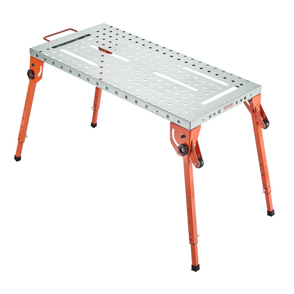 44" x 21" Welding Table Folding -500LBS Workbench with 4-Level Adjustable Height
