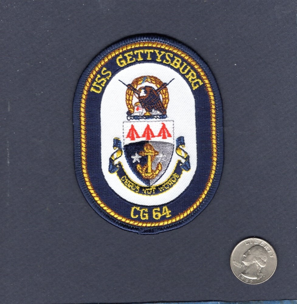 Original CG 64 USS GETTYSBURG US NAVY Cruiser Ship Squadron Cruise Jacket Patch