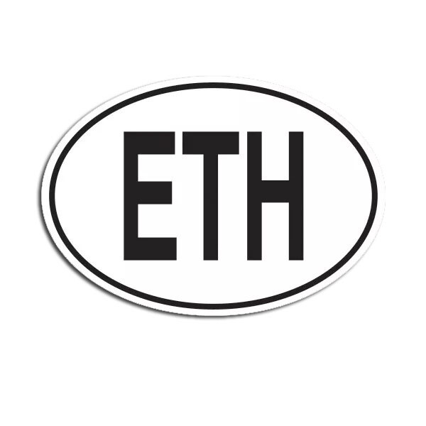 ETH Ethiopia Country Code Oval Sticker Decal