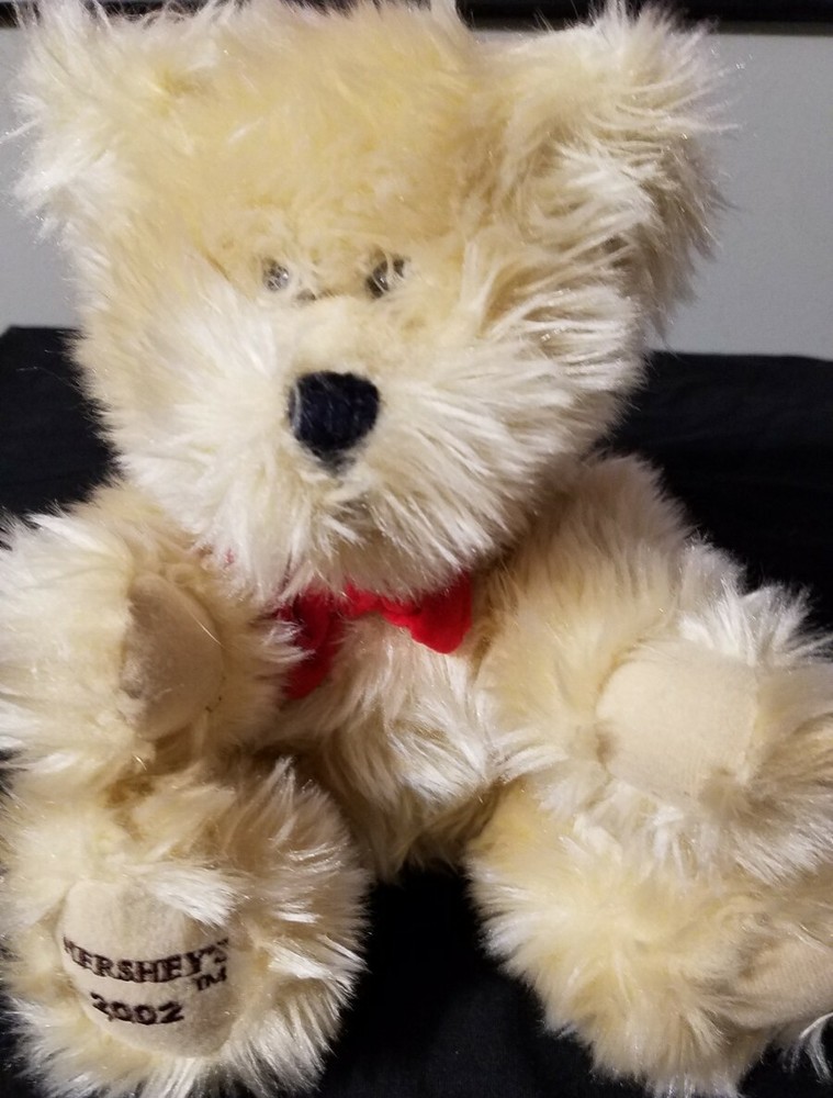 Hershey's  Teddy Bear Plush Stuffed red Ribbon Bow. Hershey 2002
