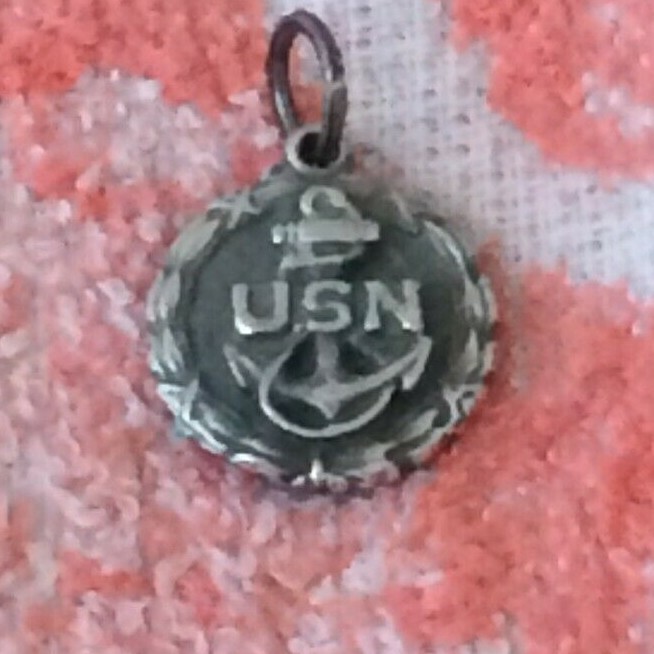 Vintage Sterling Silver USN charm  AH602