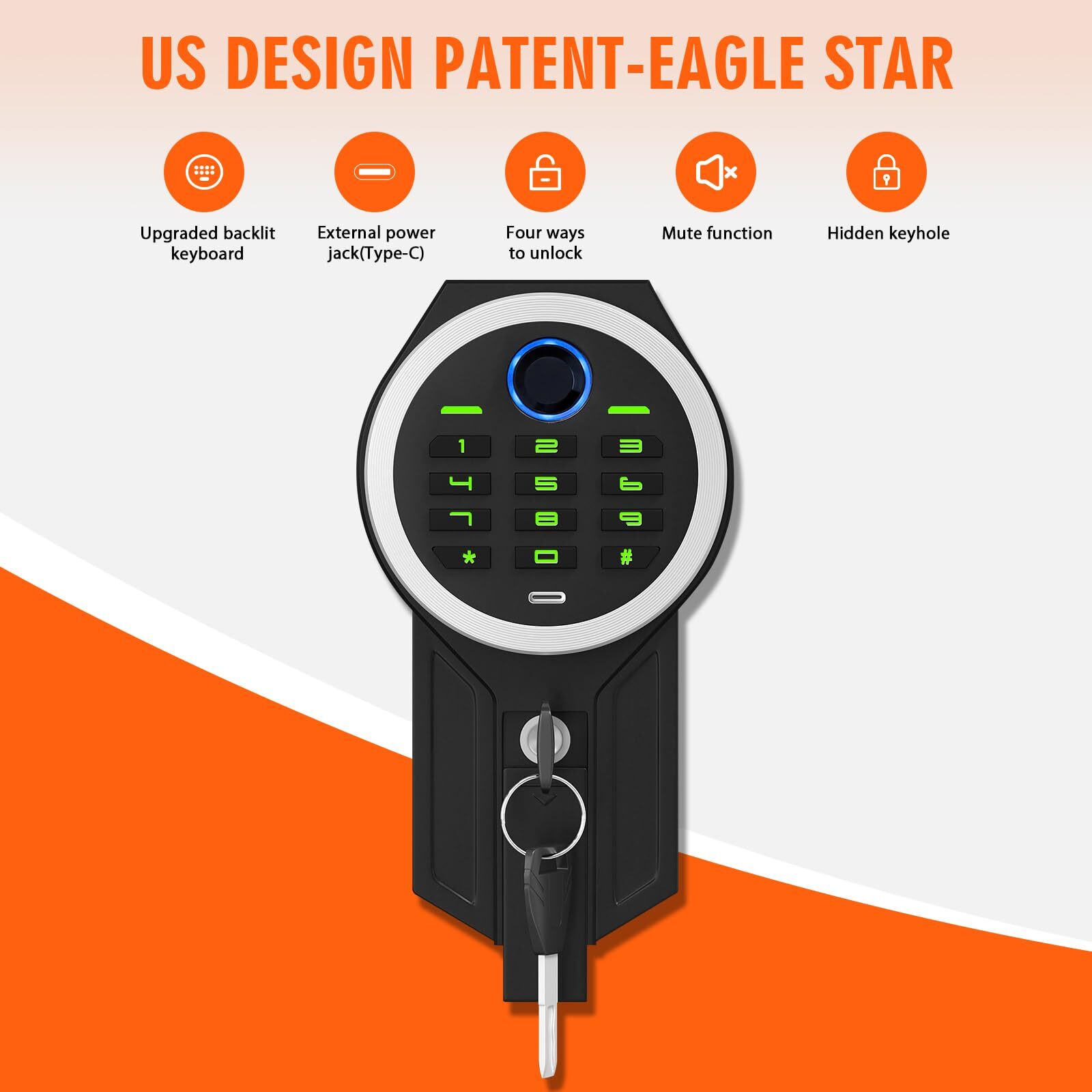 4-5 Gun Rifle Safe for Home Rifle and Pistols, Biometric Gun Safe with Drawer