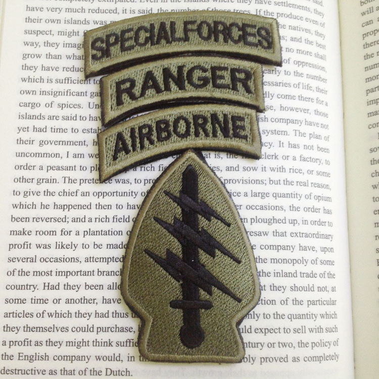 3 Set Special Forces Airborne Ranger Tabs Tactical Embroidered Hook Loop PATCH