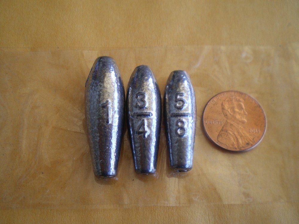 60 PCS. TROLLING SHAPE LURE BODIES/SLIP SINKER 3/4 OZ. "MAKE SPINNERS"