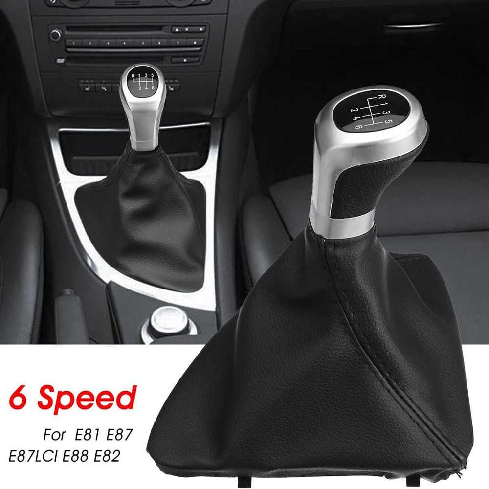 6Speed Shifter Lever Boot Cover For BMW 1 Series E81 E82 E87 E88 Left-hand Drive