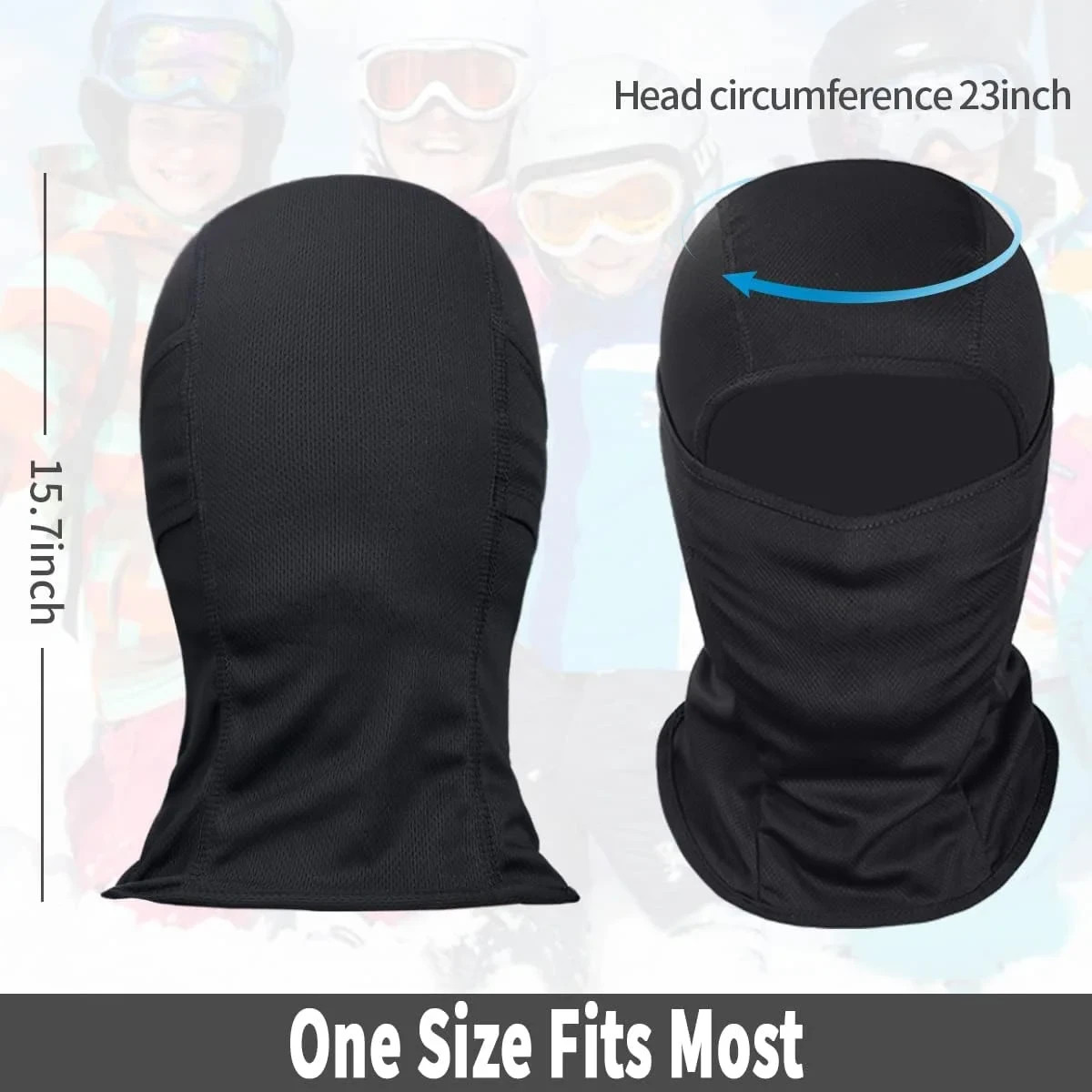 Balaclava Face Mask UV Protection Ski Motorcycle Snowboard Hood Black Shiesty