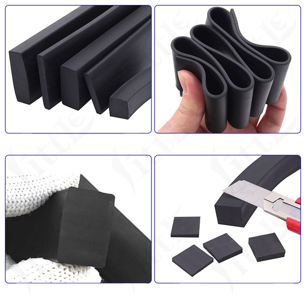Solid Rubber Strip Thick 1/2mm Widthe 10-50mm Sealing Strip Shock Absorption
