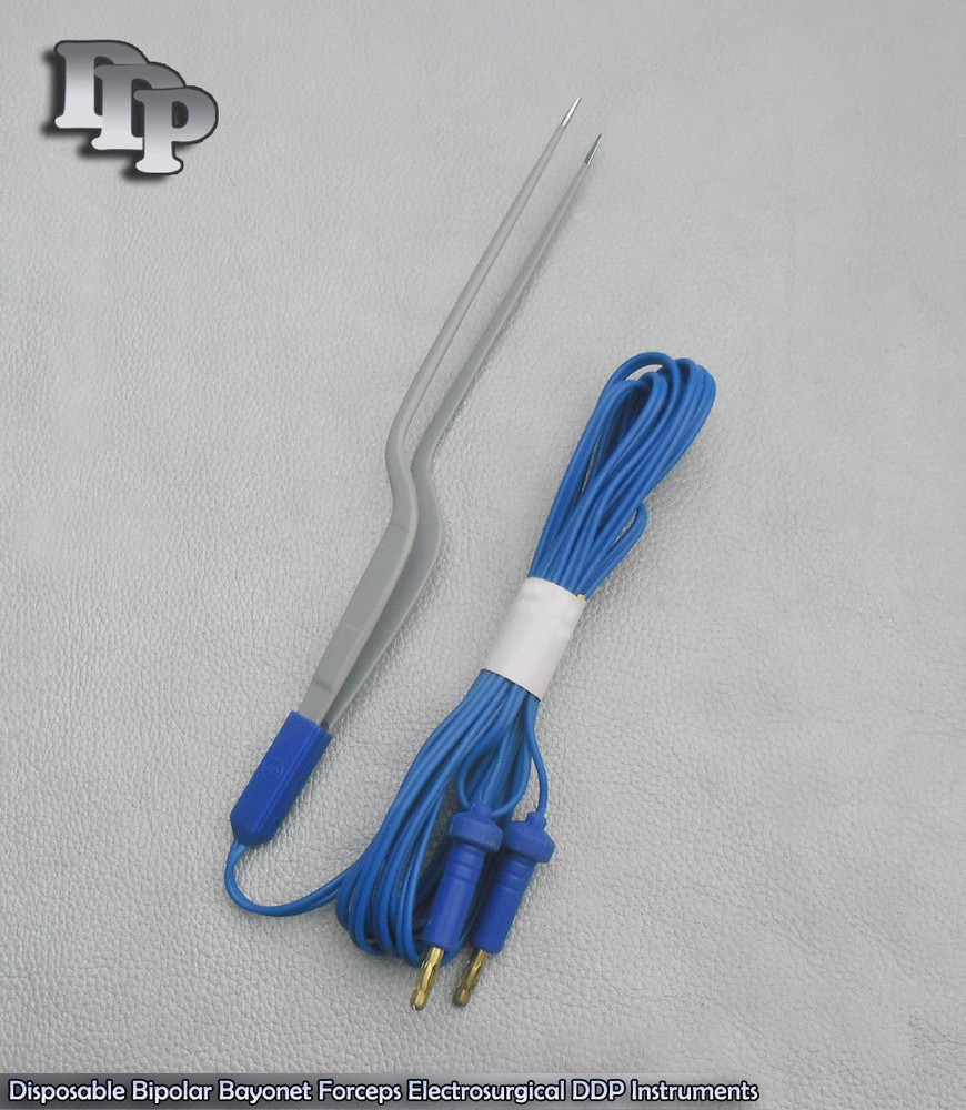 Disposable Bipolar Bayonet Forceps 7.25" Electrosurgical Instruments EL-024