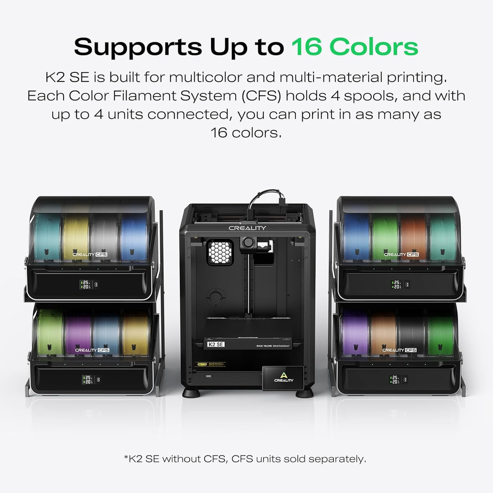 K2 SE 3D Printer, Support Multicolor Printing Needs CFS, 500Mm/S High-Speed Prin