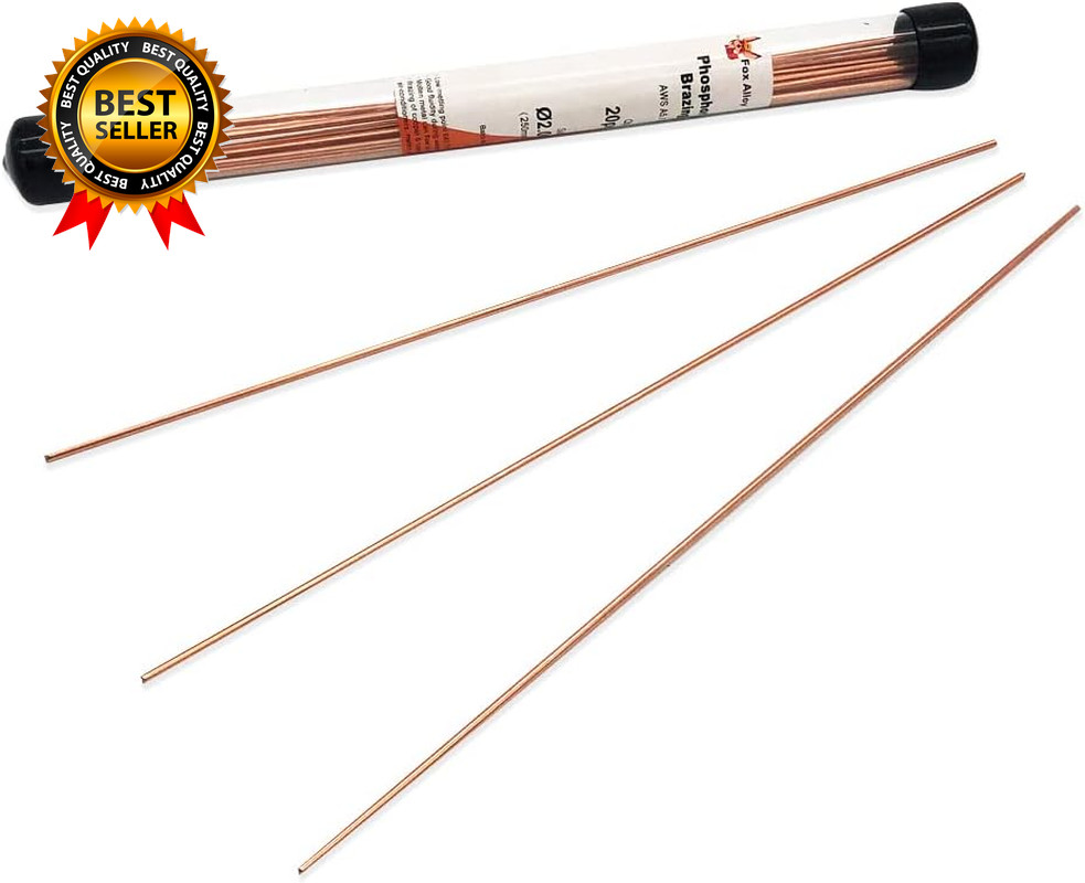 20Pcs Copper Brazing Rods Bcup-2 (5/64") 2Mm Phosphorus round Self Fluxing