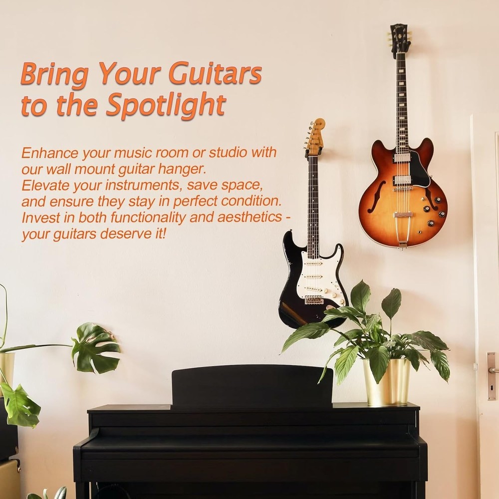10 Pack Guitar Wall Mounts - Versatile Instrument Display