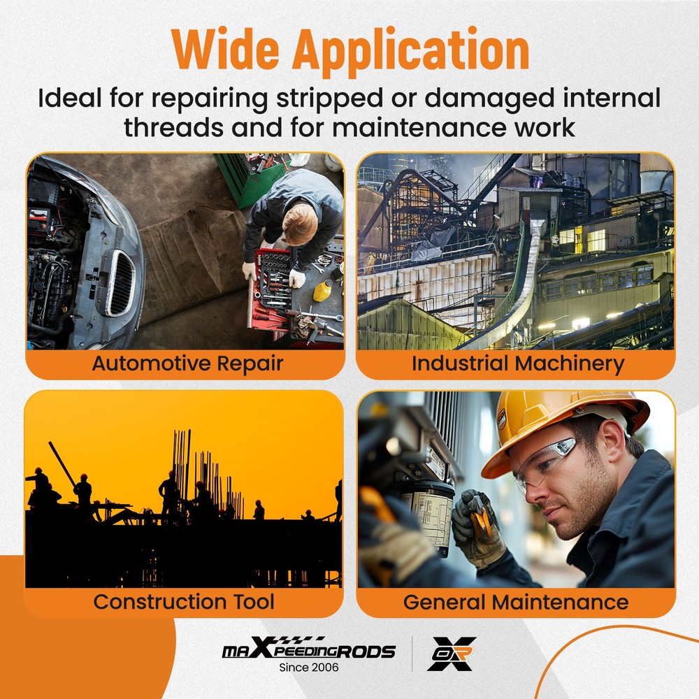 Helicoil Thread Repair Kit Inserts Breaking Pin Tools Screw Taps Drill Bits