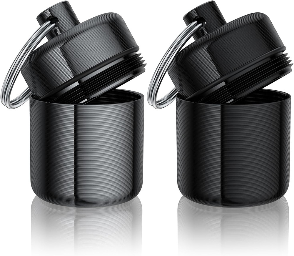 Small Waterproof Metal Ear Plug Carrying Case Keychain (2 Pack)
