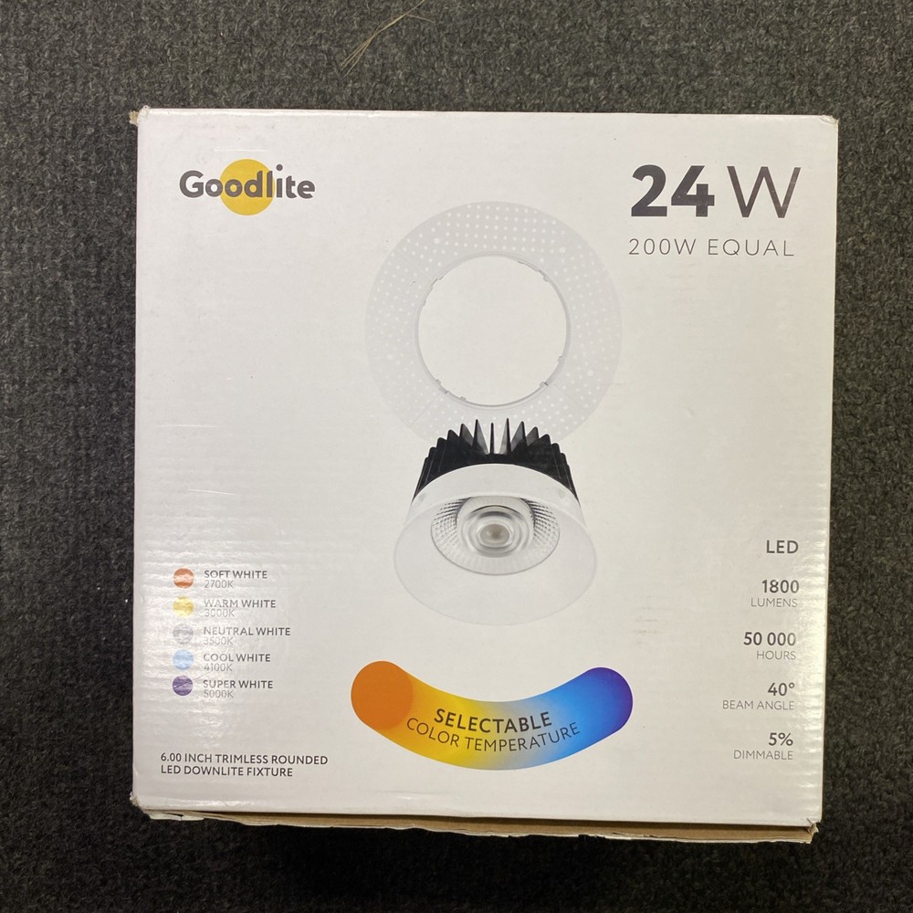 New Goodlite 24w 200w Equal Trimless Rounded LED Down lite Fixture