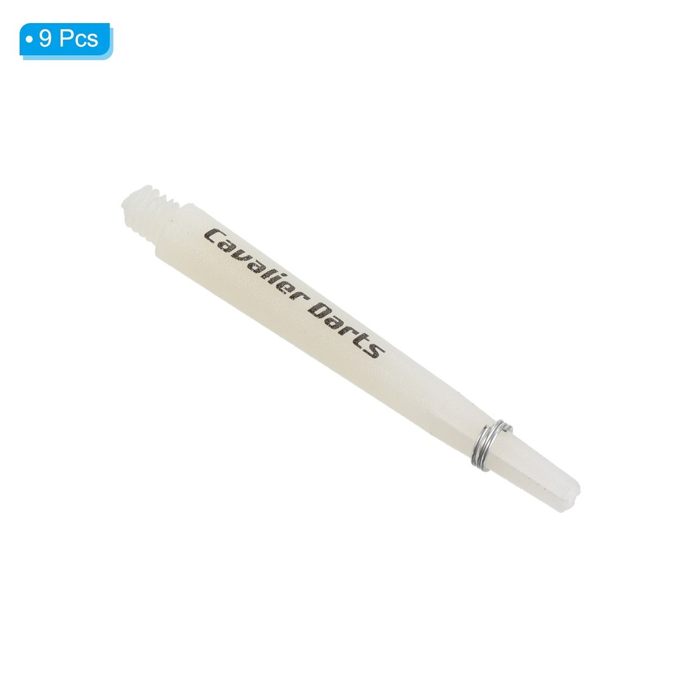 45mm Dart Shafts, Medium 2BA Thread Plastic Dart Stems - 9 Pack (White)