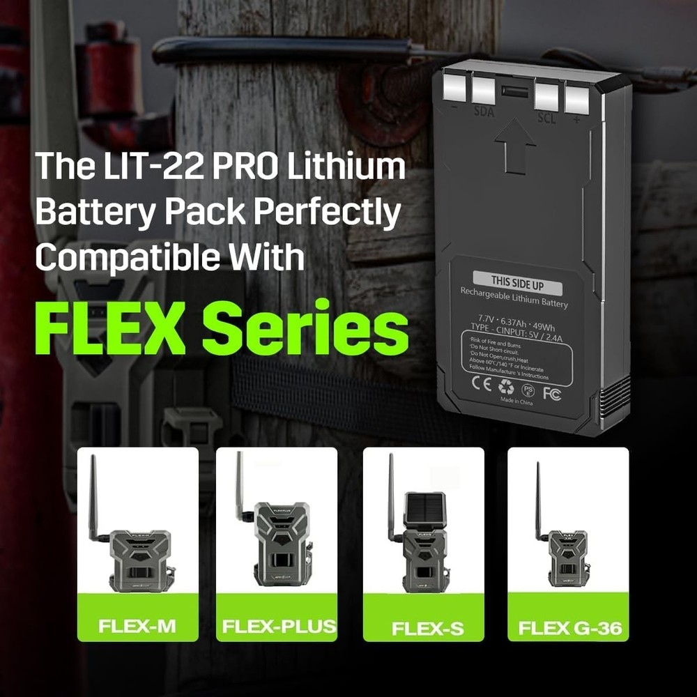 1-PACK Rechargeable LIT-22 Battery Compatible with Trail Camera Flex-M Flex G-36