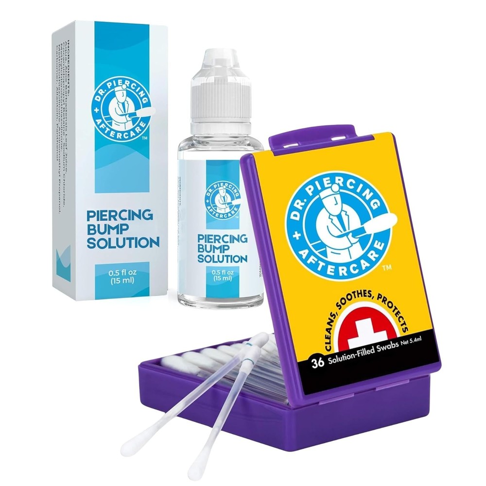 Ultimate Piercing Care Kit: Saline Solution & Keloid Drops with Precision Swabs